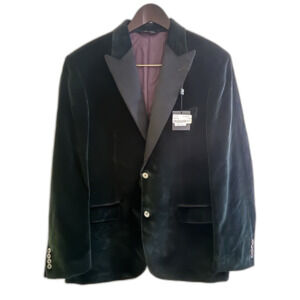 Ike Behar Italy Forest Green Velvet Tuxedo Blazer 44L (NWT)